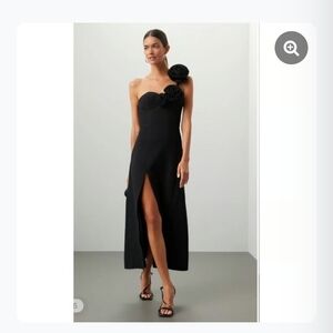 The Wolf Gang Flores Rose Elegant Black  Dress